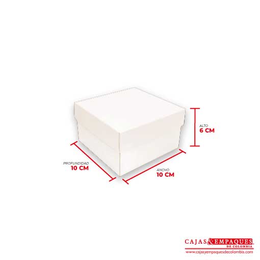 Caja ecológica tapa y base 10x10x6 cm crema Cajas y Empaques de Colombia