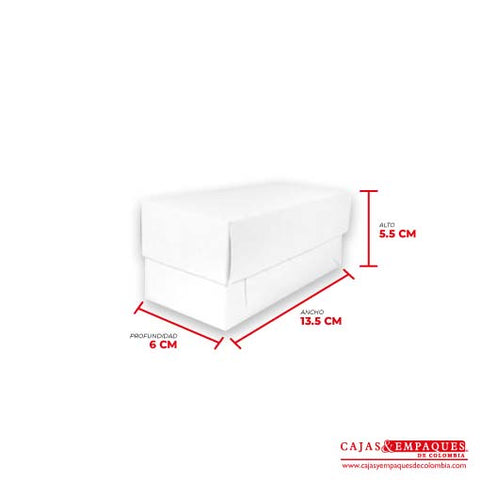 Caja ecológica tapa y base 13.5x6x5.5 blanco Cajas y Empaques de Colombia