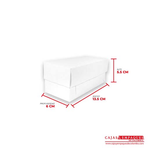 Caja ecológica tapa y base 13.5x6x5.5 blanco Cajas y Empaques de Colombia