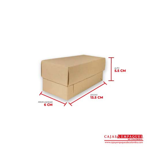 Caja ecológica tapa y base 13.5x6x5.5 café Cajas y Empaques de Colombia