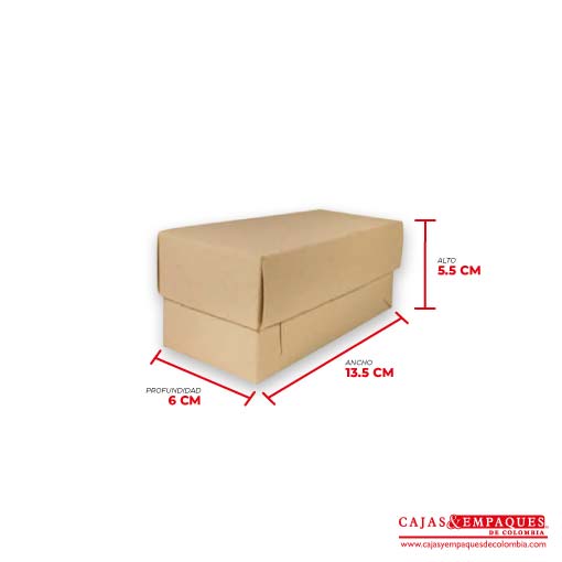 Caja ecológica tapa y base 13.5x6x5.5 café Cajas y Empaques de Colombia