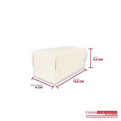 Caja ecológica tapa y base 13.5x6x5.5 crema Cajas y Empaques de Colombia