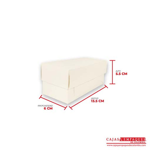 Caja ecológica tapa y base 13.5x6x5.5 crema Cajas y Empaques de Colombia