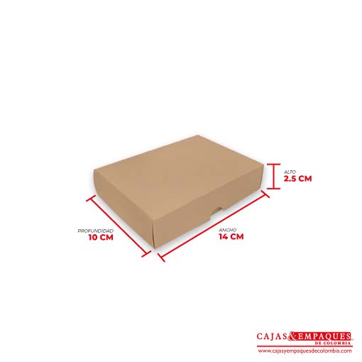 Caja ecológica tapa y base 14x10x2.5 cm café Cajas y Empaques de Colombia