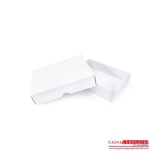 Caja ecológica tapa y base 14x10x3.5 cm blanco Cajas y Empaques de Colombia