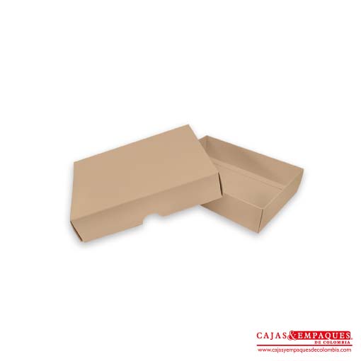 Caja ecológica tapa y base 14x10x3.5 cm café Cajas y Empaques de Colombia