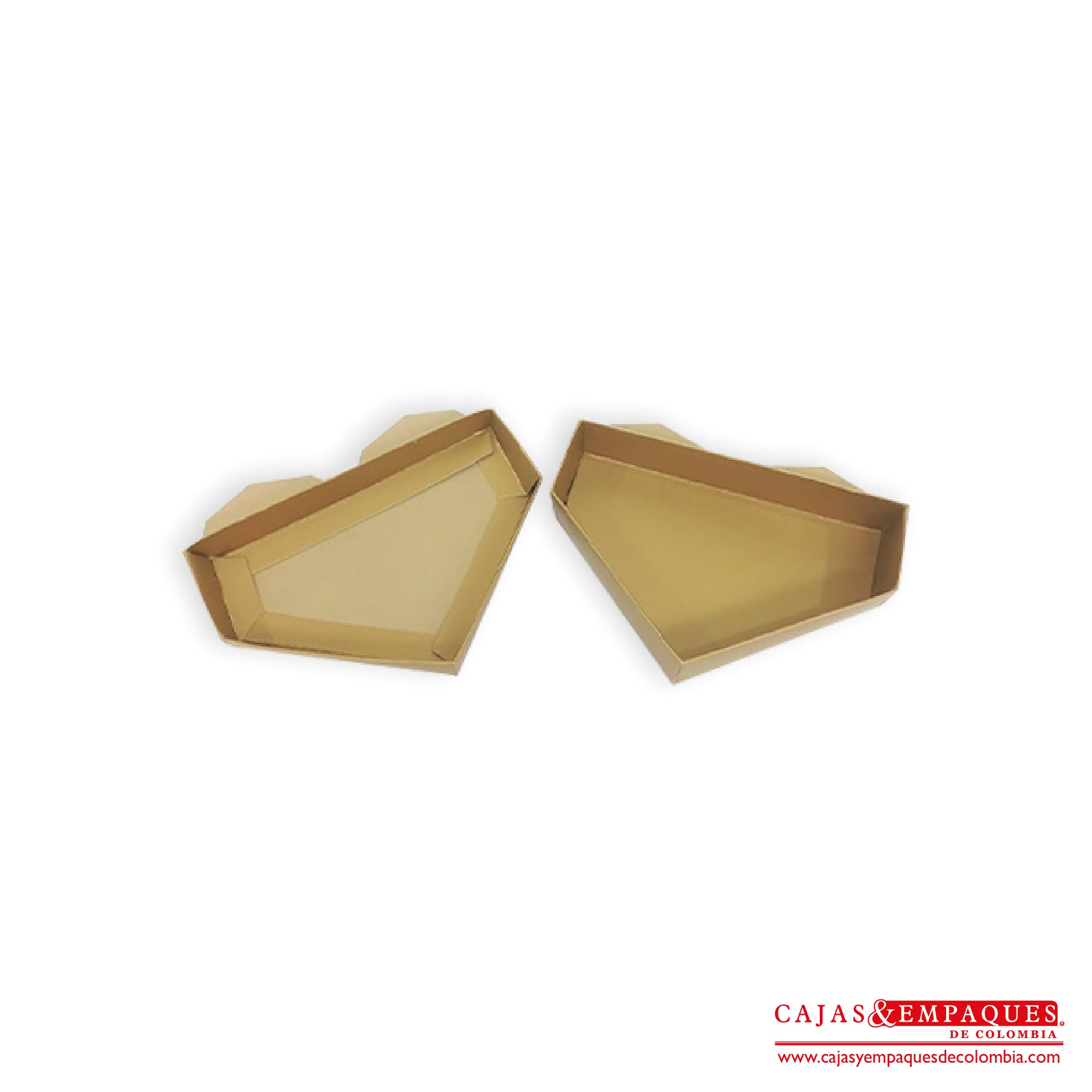 -Caja ecológica tapa y base tipo corazón 15.5x10.5x3 cm dorado Cajas y Empaques de Colombia