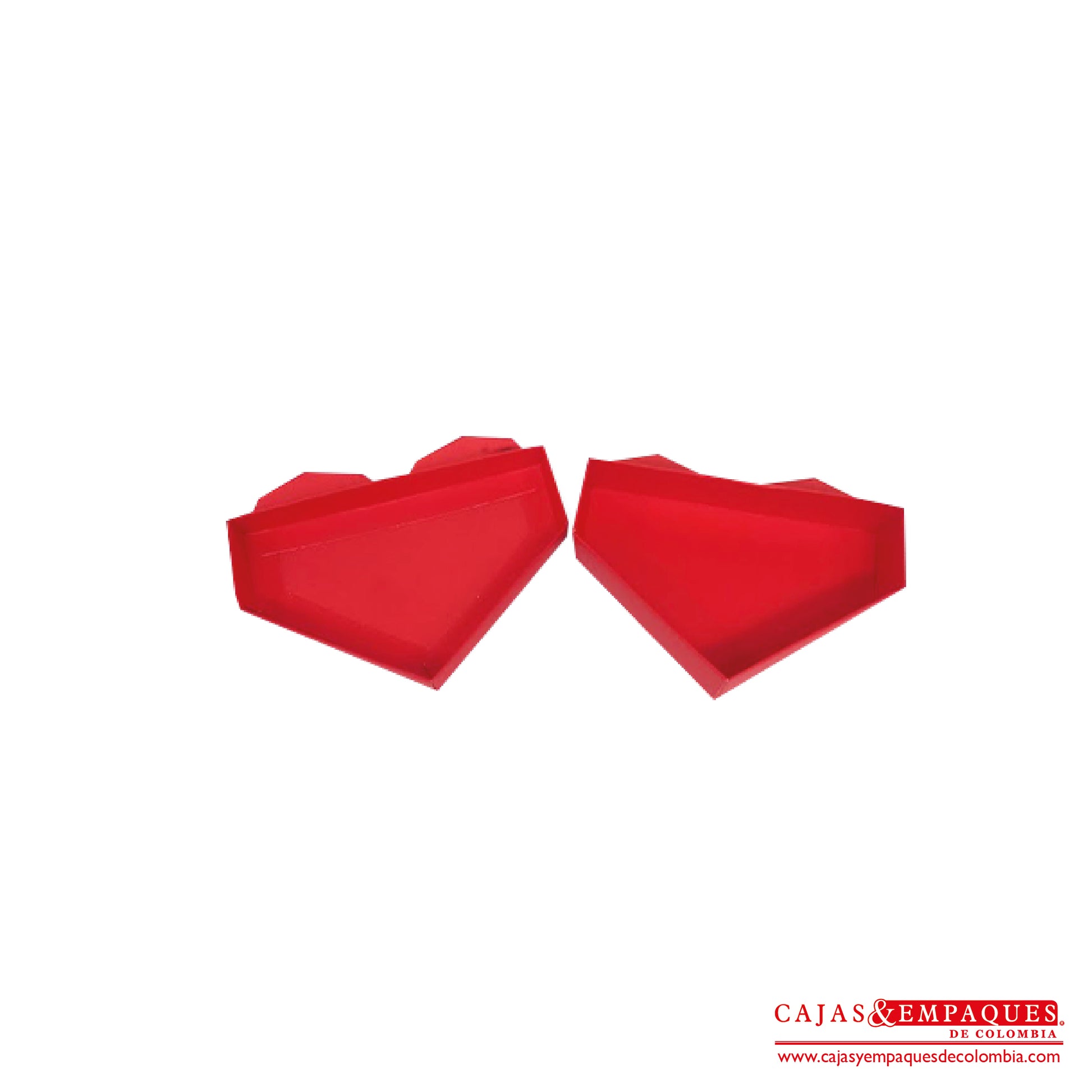 -Caja ecológica tapa y base tipo corazón 15.5x10.5x3 cm rojo Cajas y Empaques de Colombia