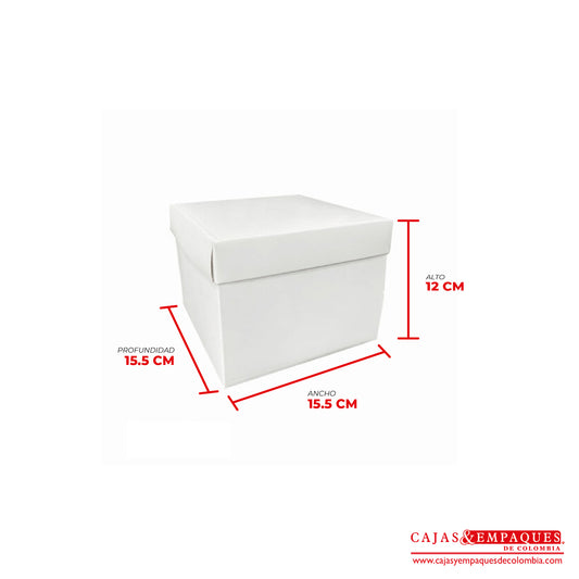 Caja ecológica tapa y base 15.5x15.5x12 cm blanco Cajas y Empaques de Colombia