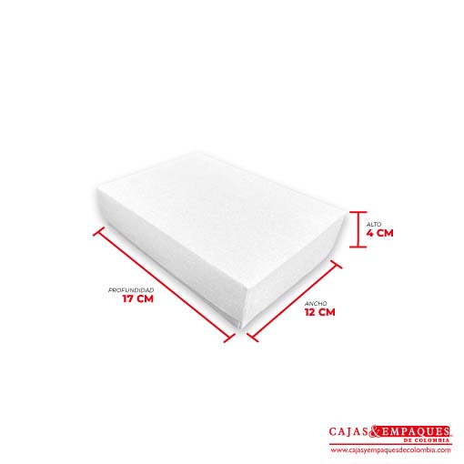 Caja ecológica tapa y base 17x12x4 cm blanco Cajas y Empaques de Colombia