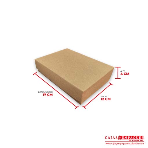 Caja ecológica tapa y base 17x12x4 cm café Cajas y Empaques de Colombia