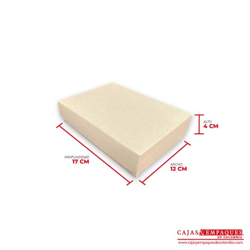 Caja ecológica tapa y base 17x12x4 cm crema Cajas y Empaques de Colombia