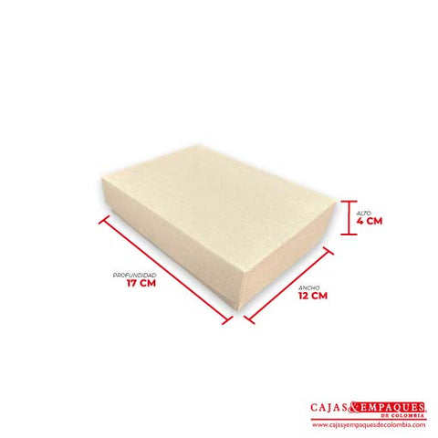 Caja ecológica tapa y base 17x12x4 cm crema Cajas y Empaques de Colombia