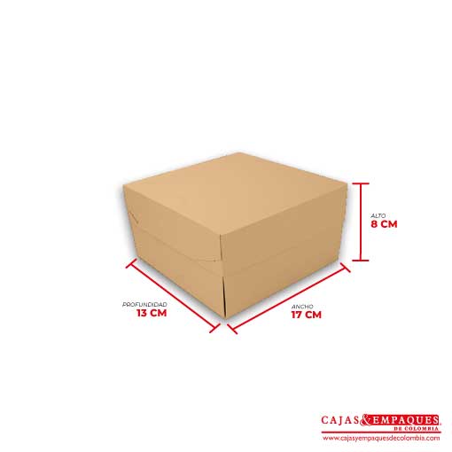 Caja ecológica tapa y base 17x13x8 cm café Cajas y Empaques de Colombia
