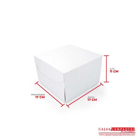 Caja ecológica tapa y base 17x17x11 cm blanco Cajas y Empaques de Colombia