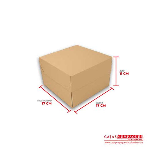 Caja ecológica tapa y base 17x17x11 cm café Cajas y Empaques de Colombia