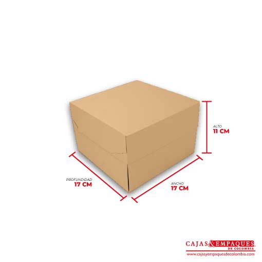 Caja ecológica tapa y base 17x17x11 cm café Cajas y Empaques de Colombia