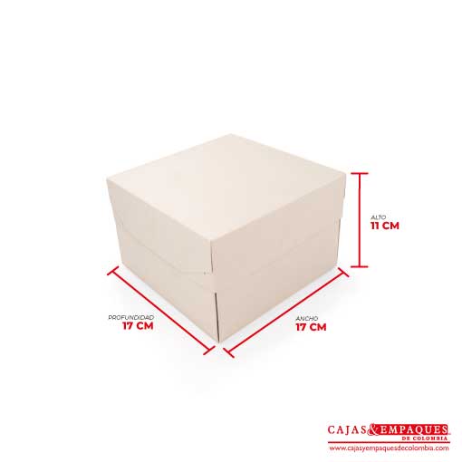 Caja ecológica tapa y base 17x17x11 cm crema Cajas y Empaques de Colombia