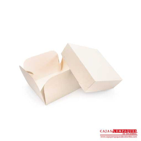 Caja ecológica tapa y base 17x17x11 cm crema Cajas y Empaques de Colombia