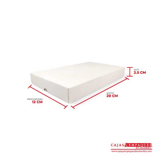 Caja ecológica tapa y base 20x12x2.5 cm crema Cajas y Empaques de Colombia