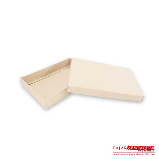 Caja ecológica tapa y base 20x12x2.5 cm crema Cajas y Empaques de Colombia