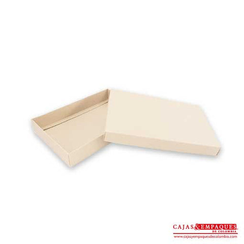 Caja ecológica tapa y base 20x12x2.5 cm crema Cajas y Empaques de Colombia