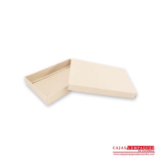 Caja ecológica tapa y base 20x15x3 cm crema Cajas y Empaques de Colombia