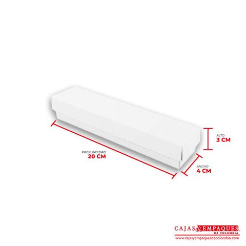 Caja ecológica tapa y base 20x4x3 cm blanco Cajas y Empaques de Colombia