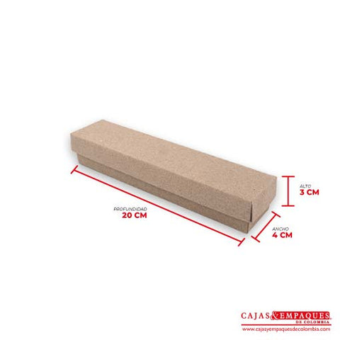 Caja ecológica tapa y base 20x4x3 cm café Cajas y Empaques de Colombia