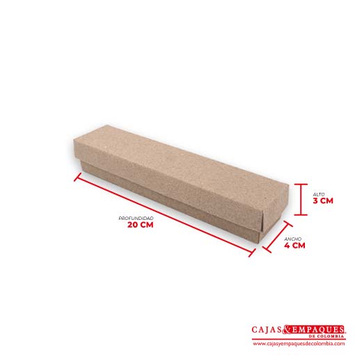 Caja ecológica tapa y base 20x4x3 cm café Cajas y Empaques de Colombia