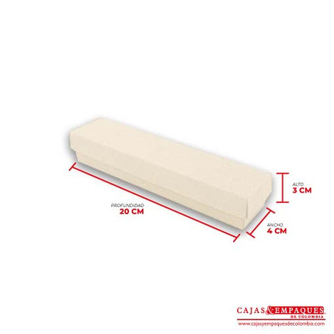 Caja ecológica tapa y base 20x4x3 cm crema Cajas y Empaques de Colombia