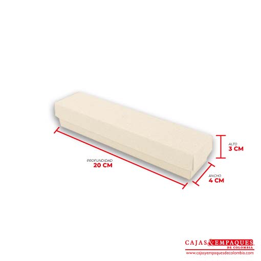Caja ecológica tapa y base 20x4x3 cm crema Cajas y Empaques de Colombia