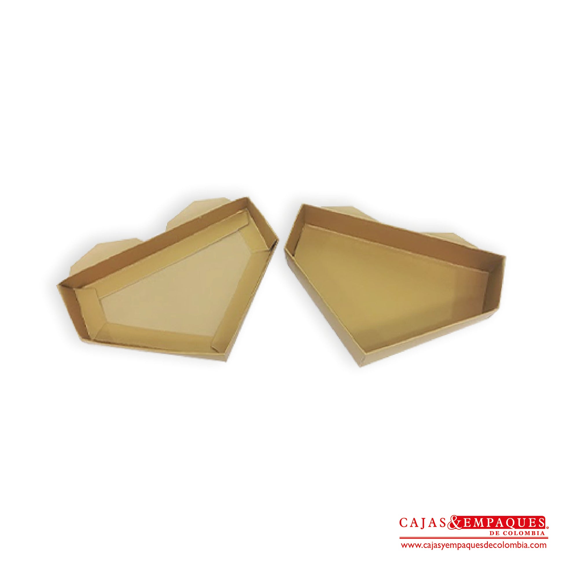 -Caja ecológica tapa y base tipo corazón 22x15.5x4.5 cm dorado Cajas y Empaques de Colombia
