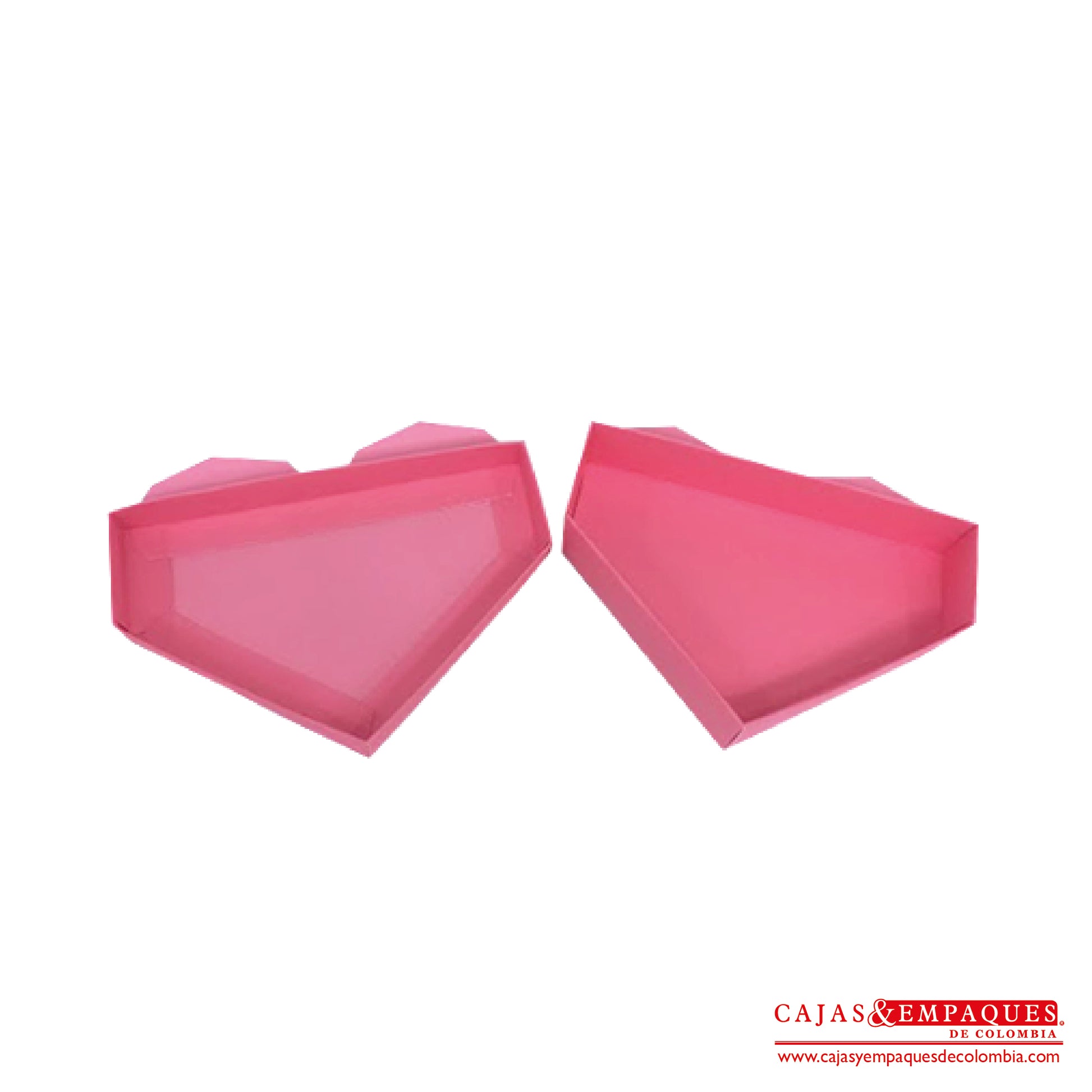-Caja ecológica tapa y base tipo corazón 22x15.5x4.5 cm rosado Cajas y Empaques de Colombia