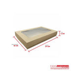 Caja ecológica tapa y base con ventana 27x18x4 cm café Cajas y Empaques de Colombia