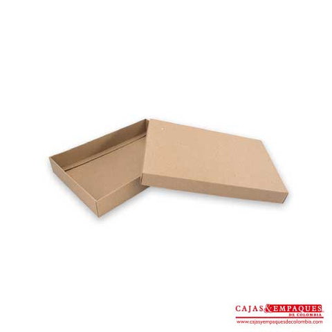 Caja ecológica tapa y base 27x18x4 cm café Cajas y Empaques de Colombia