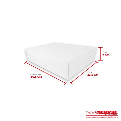Caja ecológica tapa y base 30.5x23.5x7 cm blanco Cajas y Empaques de Colombia