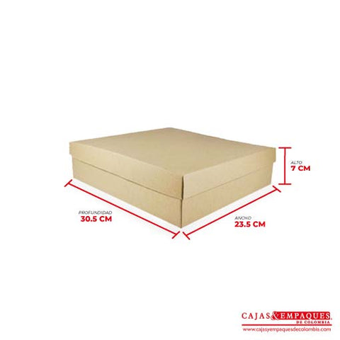 Caja ecológica tapa y base 30.5x23.5x7 cm café Cajas y Empaques de Colombia