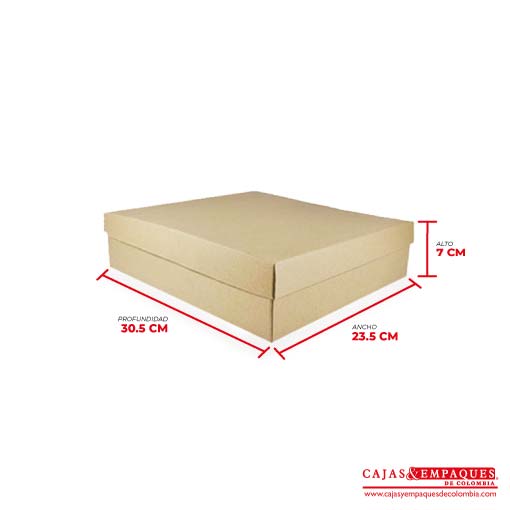 Caja ecológica tapa y base 30.5x23.5x7 cm café Cajas y Empaques de Colombia