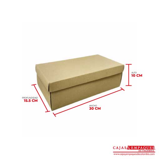 Caja ecológica tapa y base 30x15.5x10 café Cajas y Empaques de Colombia