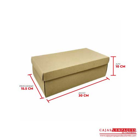 Caja ecológica tapa y base 30x15.5x10 café Cajas y Empaques de Colombia