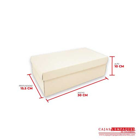 Caja ecológica tapa y base 30x15.5x10 crema Cajas y Empaques de Colombia