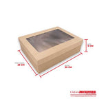 Caja ecológica tapa y base con ventana 30x23x9 cm café Cajas y Empaques de Colombia