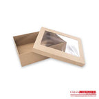 Caja ecológica tapa y base con ventana 30x23x9 cm café Cajas y Empaques de Colombia