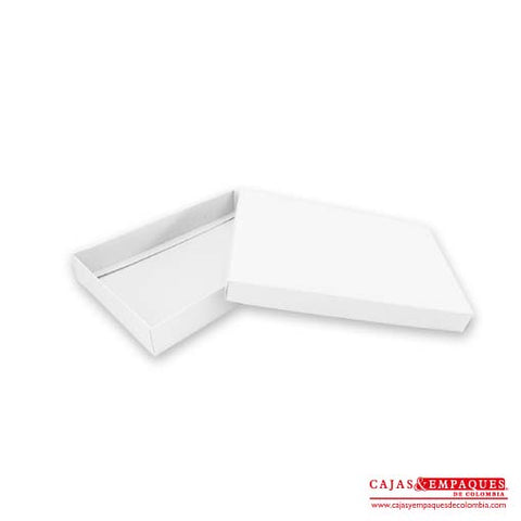 Caja ecológica tapa y base 35x25x5 cm blanco Cajas y Empaques de Colombia
