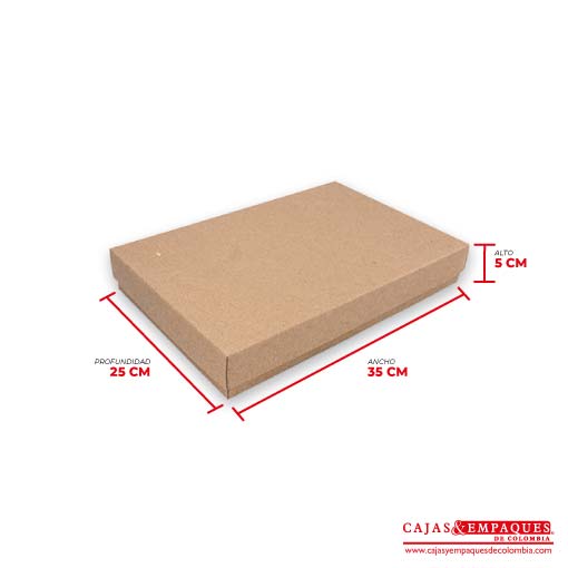 Caja ecológica tapa y base 35x25x5 cm café Cajas y Empaques de Colombia