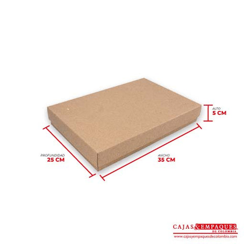 Caja ecológica tapa y base 35x25x5 cm café Cajas y Empaques de Colombia
