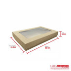 Caja ecológica tapa y base con ventana 35x25x5 cm café Cajas y Empaques de Colombia