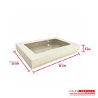 Caja ecológica tapa y base con ventana 35x25x5 cm crema Cajas y Empaques de Colombia