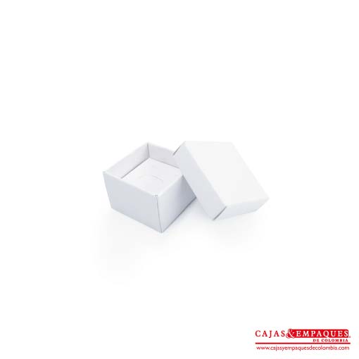 Caja ecológica tapa y base 5x5x3 cm blanco Cajas y Empaques de Colombia